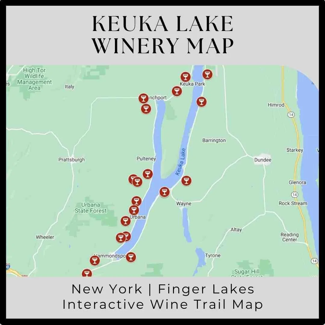 Keuka Lake Winery Map Guided Wino